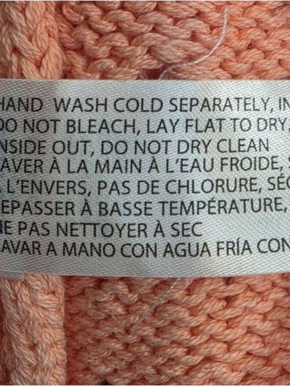 Dex Washed Apricot Crochet Knit Sweater 1X NWT Coastal Boho Cotton - Picture 9 of 10
